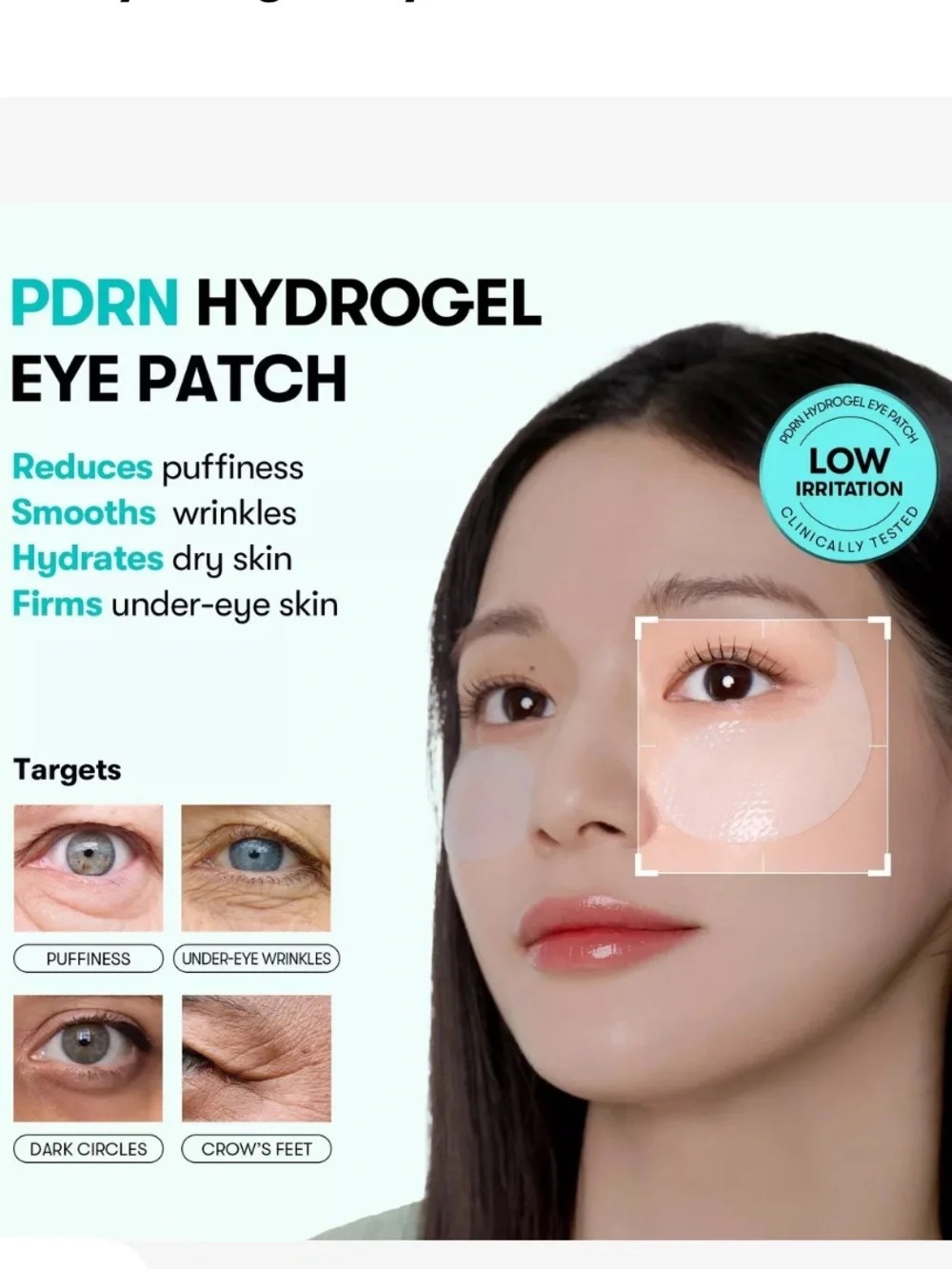 PDRN Hydrogel Eye Patches - set of 60. Reduces wrinkles and puffiness, hydrates